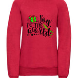 Kids Christmas Candy Joy to the World Jumper Red