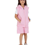 Kids Pink 2-Piece Gilet and Shorts Set