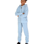 Trendy Toggs Kids Fleece Zip Up Denim Blue Tracksuit