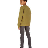 Kids 3 Wise Monkey Print Olive Green Sweatshirt