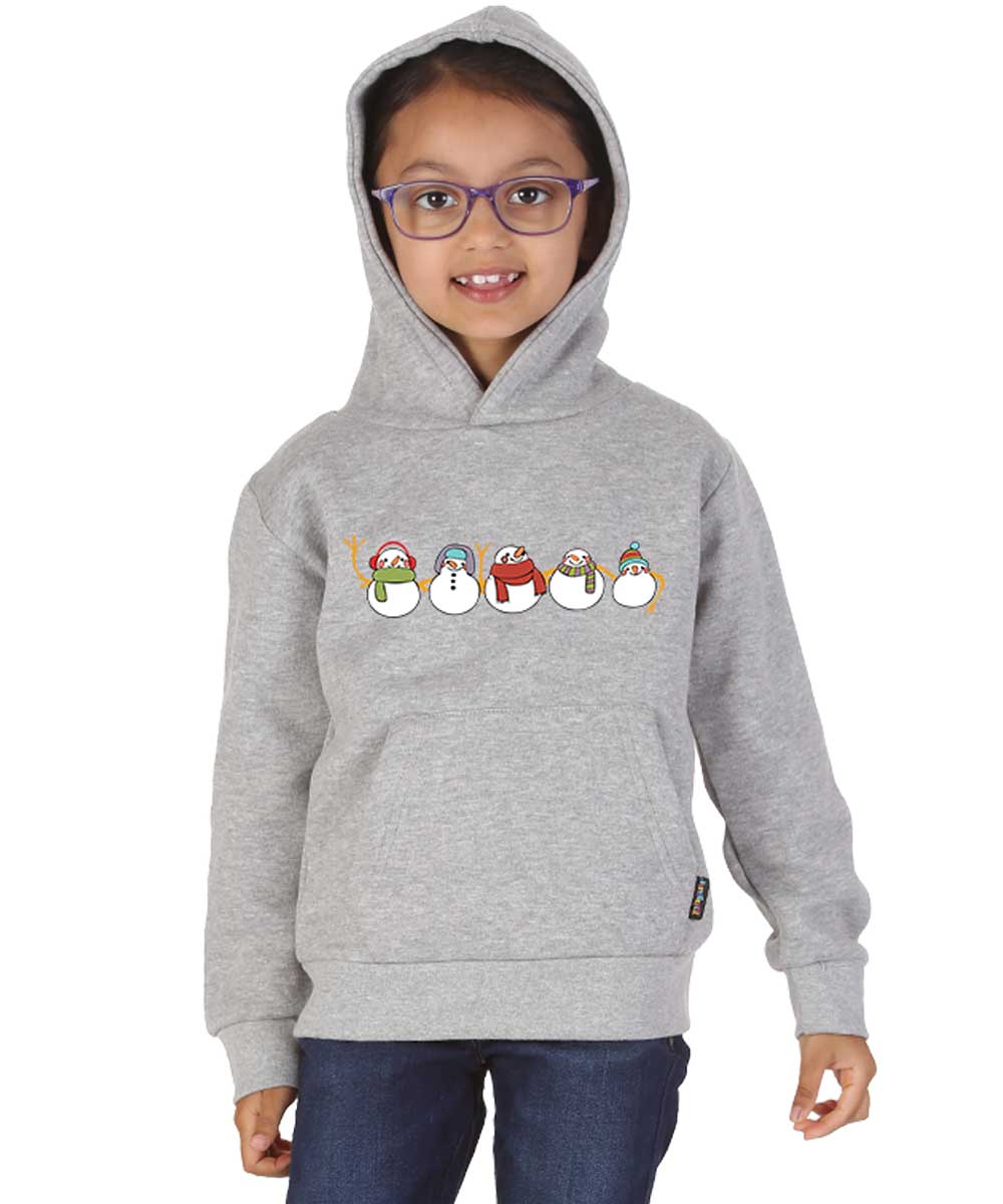 Trendy Toggs Kids Christmas Snowman Hoodie Oxford Grey