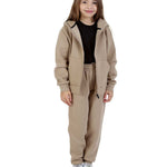 Trendy Toggs Kids Fleece Zip Up Mocha Tracksuit
