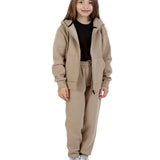 Trendy Toggs Kids Fleece Zip Up Mocha Tracksuit