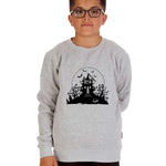 Kids Haunted House of Halloween Oxford Grey Jumper