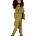 Trendy Toggs Kids Fleece Zip Up Olive Green Tracksuit
