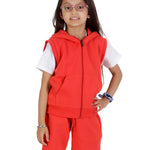 Kids Red 2-Piece Gilet and Shorts Set