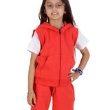 Kids Red 2-Piece Gilet and Shorts Set