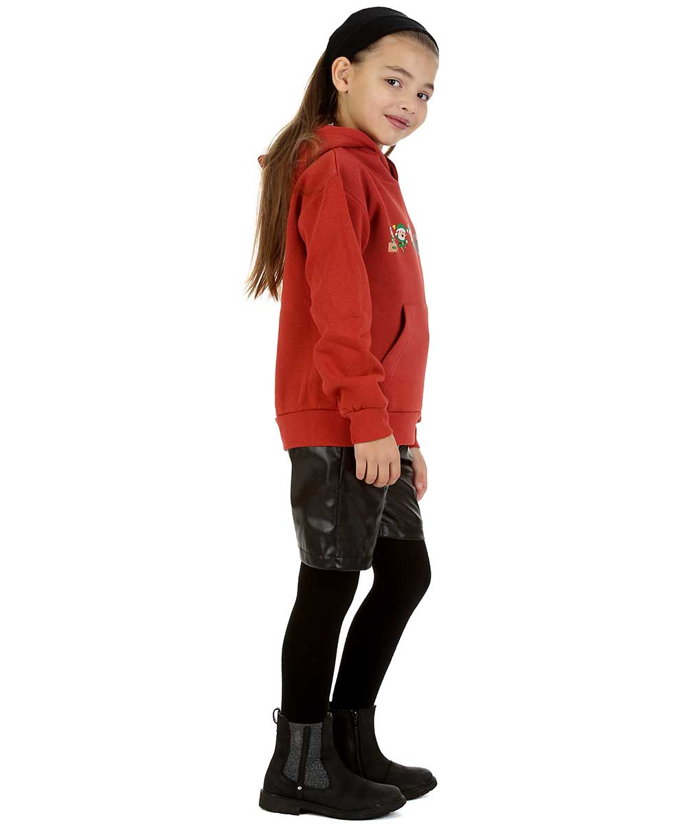 Trendy Toggs Kids Elf Christmas Overhead Hoodie Rust