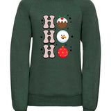 Trendy Toggs Kids Christmas HO HO HO Jumper Green