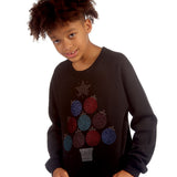 BLANQS Kids Christmas Tree Rhinestone Detail Black Jumper