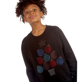 BLANQS Kids Christmas Tree Rhinestone Detail Black Jumper