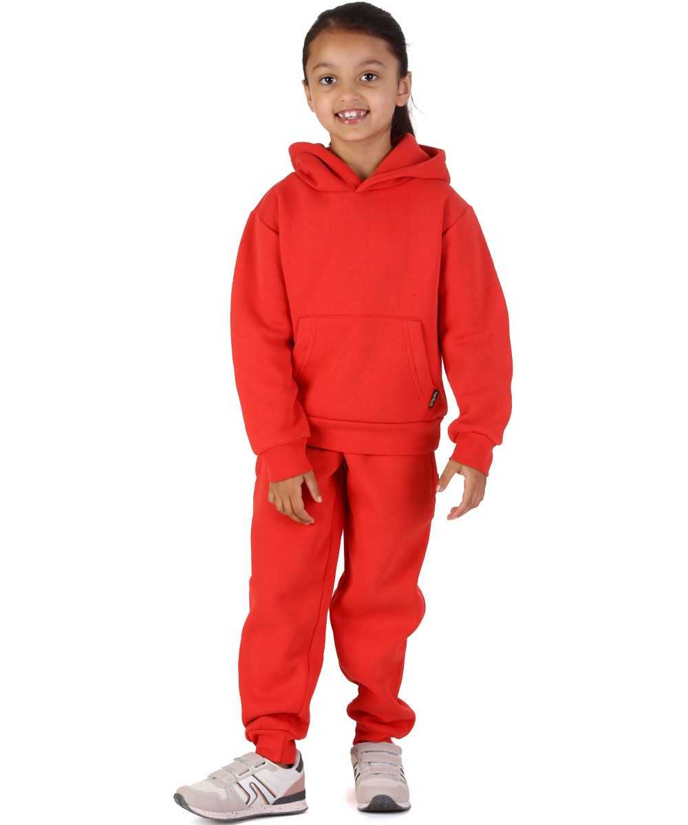 Trendy Toggs Kids Overhead Hoodie Red Tracksuit