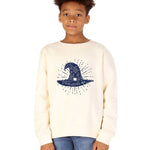 Kids Halloween Magic Witch Hat Cream Jumper