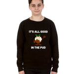Trendy Toggs Kids Christmas pudding Jumper Black