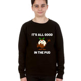Trendy Toggs Kids Christmas pudding Jumper Black