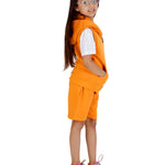 Kids Orange 2-Piece Gilet and Shorts Set