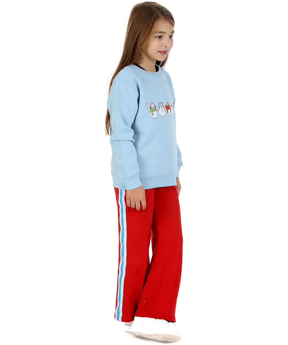 Trendy Toggs Kids Christmas Snowman Jumper Denim Blue