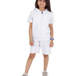 Kids White 2-Piece Gilet and Shorts Set