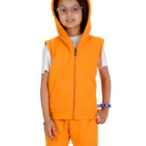 Kids Orange 2-Piece Gilet and Shorts Set