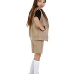 Kids Mocha 2-Piece Gilet and Shorts Set