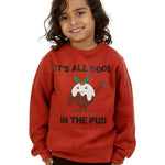 Trendy Toggs Kids Christmas pudding Jumper Rust