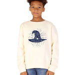 Kids Halloween Magic Witch Hat Cream Jumper