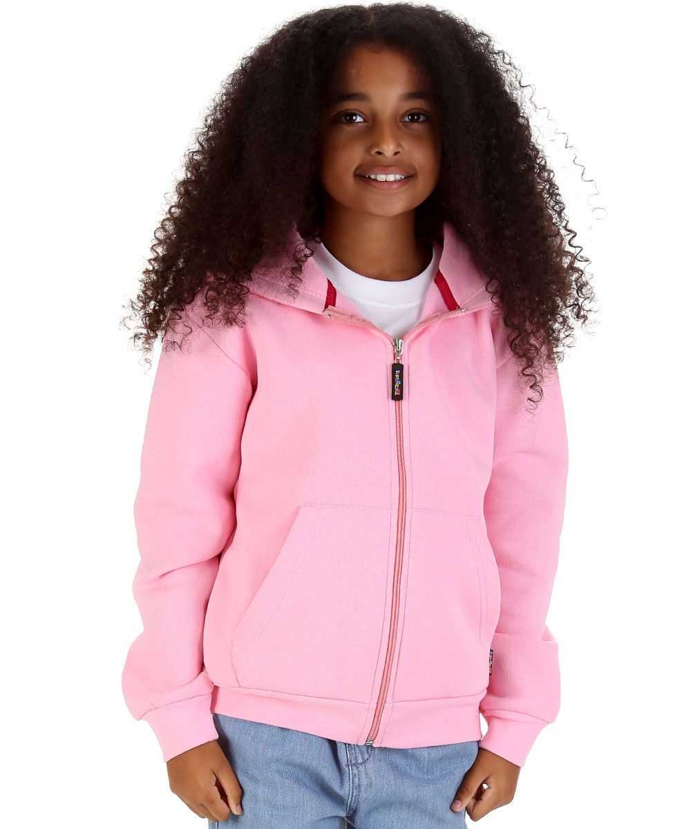 Trendy Toggs Kids Plain Pink Zip Up Hoodie