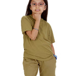Kids Olive Green T-shirt and Shorts Set