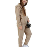 Trendy Toggs Kids Fleece Zip Up Mocha Tracksuit