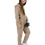 Trendy Toggs Kids Fleece Zip Up Mocha Tracksuit